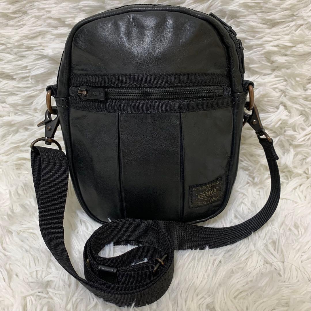 希少✨ポーター アルーフ ショルダーバッグ レザー ブラック クロスボディ