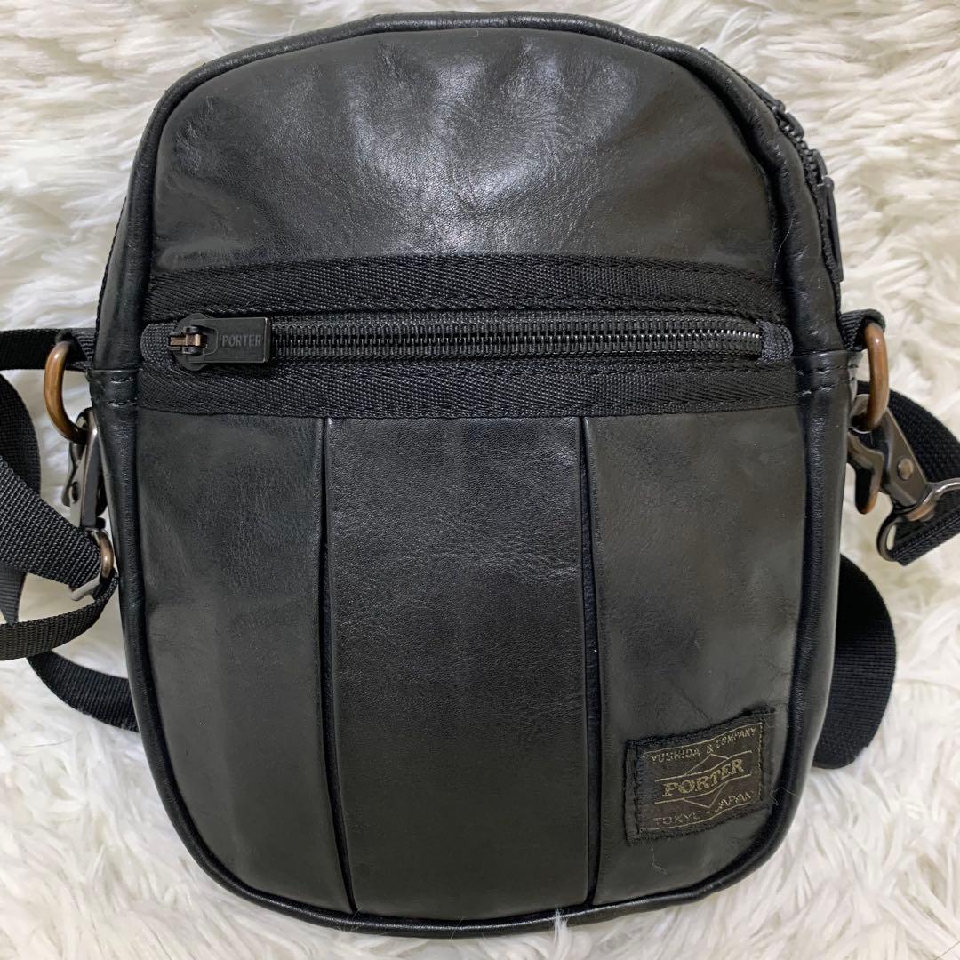 希少✨ポーター アルーフ ショルダーバッグ レザー ブラック クロスボディ