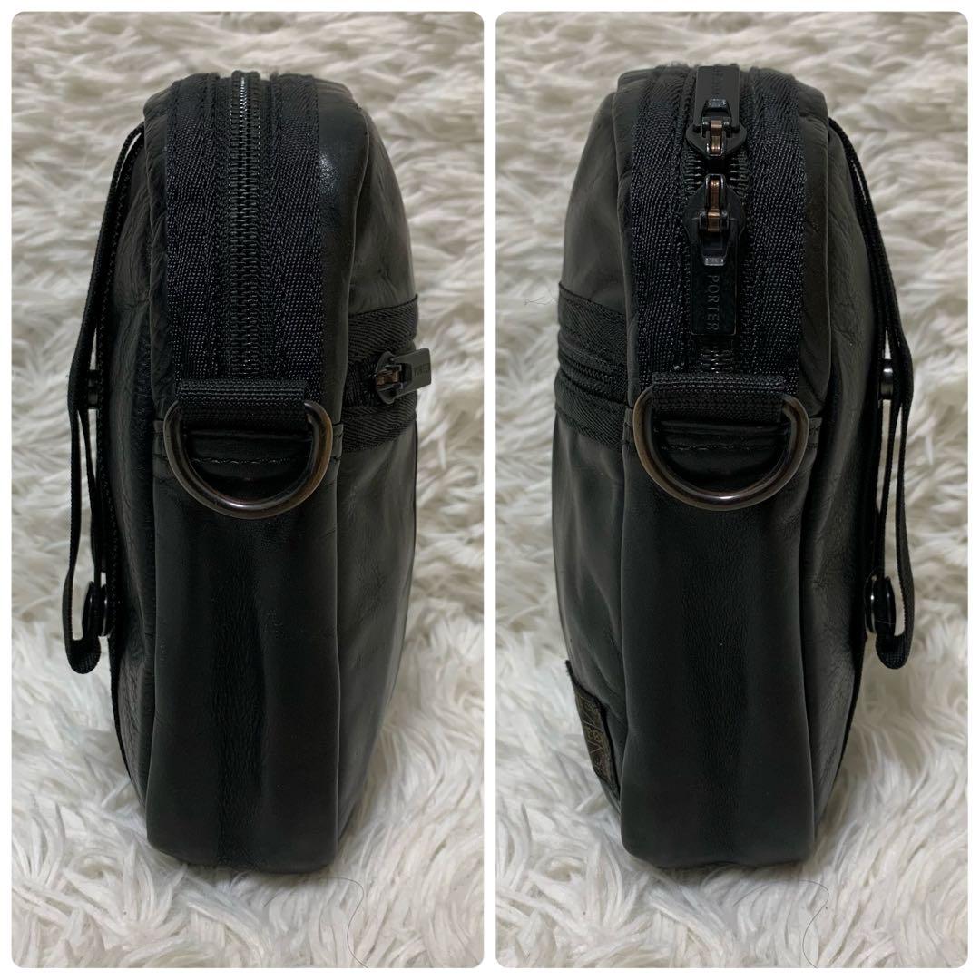希少✨ポーター アルーフ ショルダーバッグ レザー ブラック クロスボディ