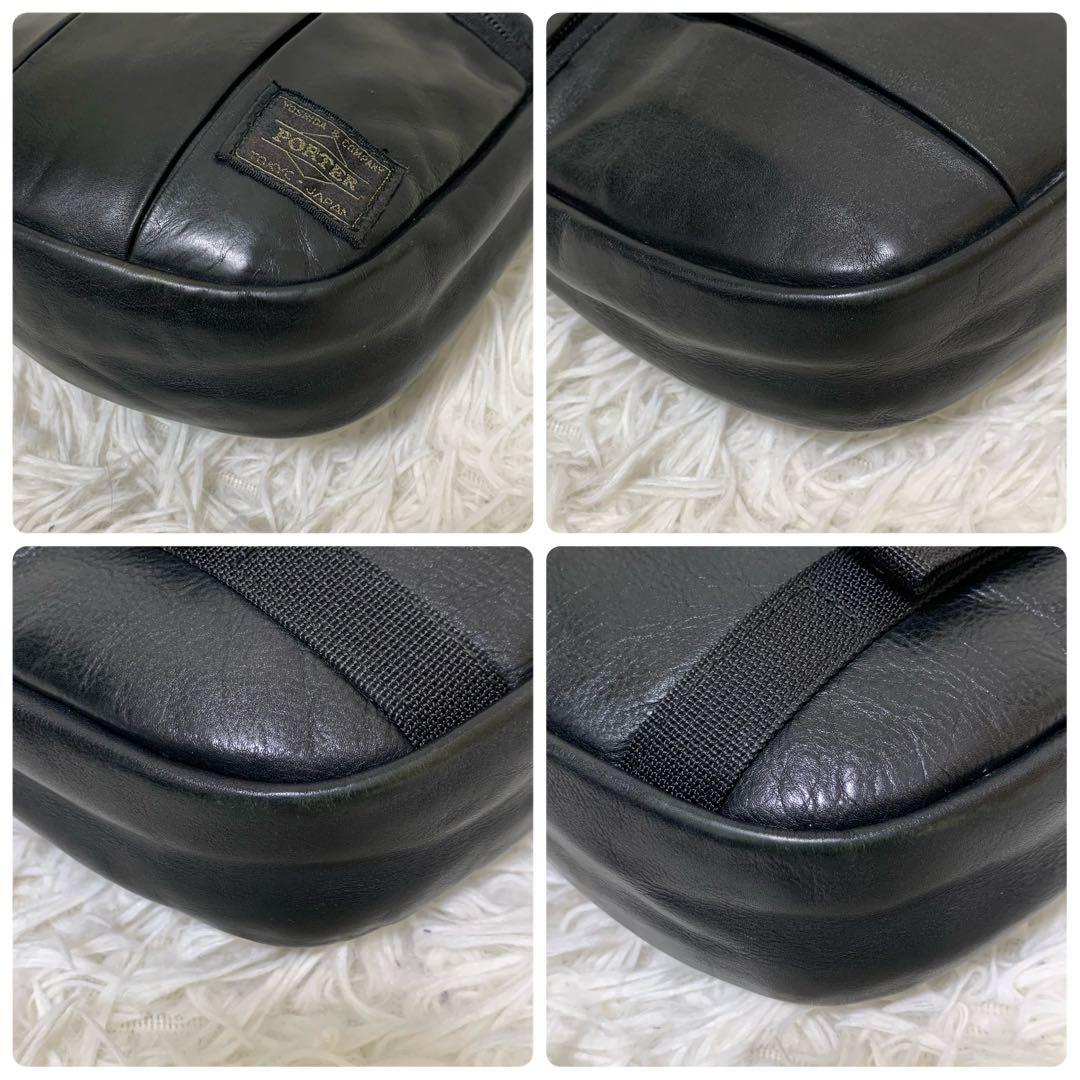 希少✨ポーター アルーフ ショルダーバッグ レザー ブラック クロスボディ