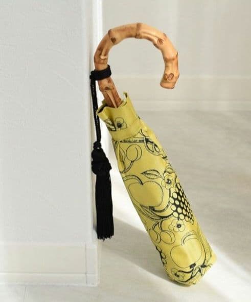 kuovi×utatane アラビアパラティッシ柄　折りたたみ日傘　イエロー