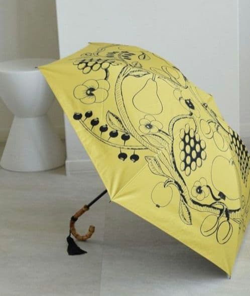 kuovi×utatane アラビアパラティッシ柄　折りたたみ日傘　イエロー