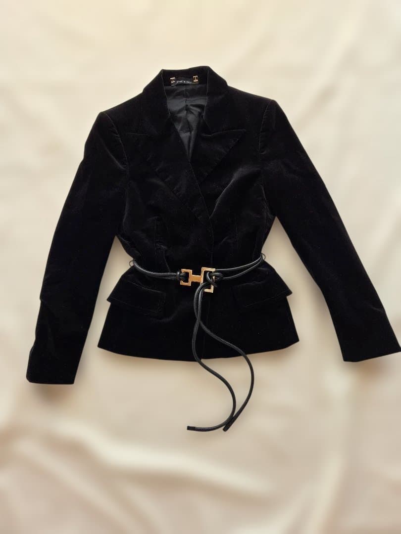 GUCCI 黒 ベルベット テーラードジャケット