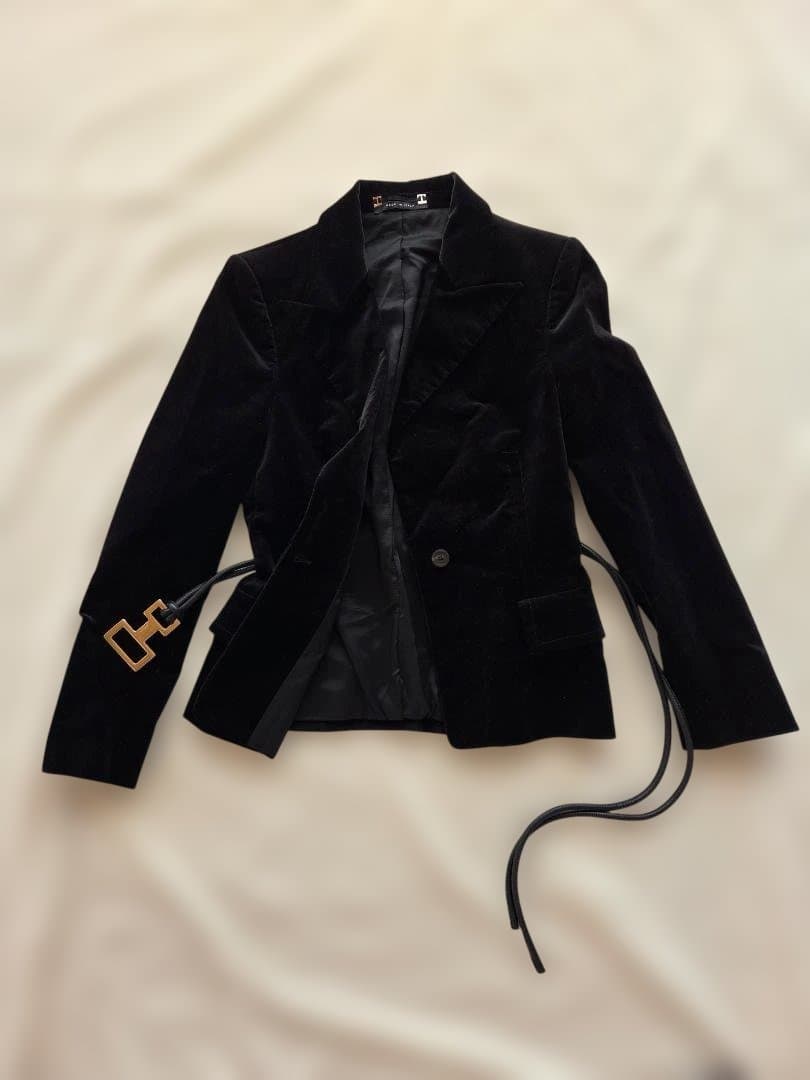 GUCCI 黒 ベルベット テーラードジャケット