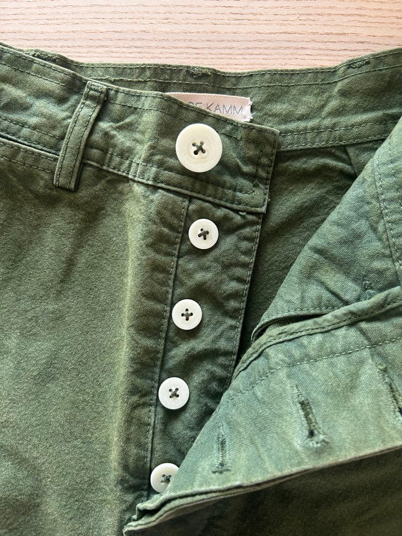 JESSE KAMM ハイウエスト ワイドレッグパンツ カーキ