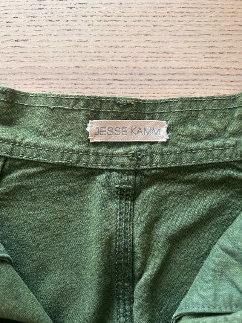 JESSE KAMM ハイウエスト ワイドレッグパンツ カーキ