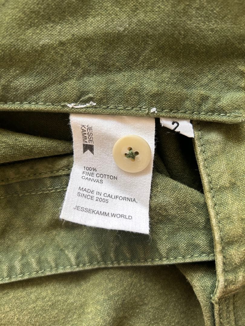 JESSE KAMM ハイウエスト ワイドレッグパンツ カーキ