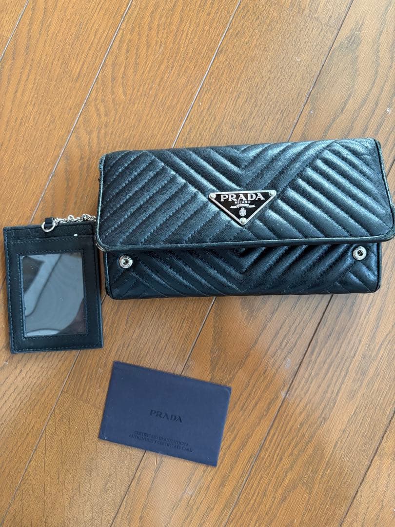 PRADA キルティング ブラック 長財布 正規品