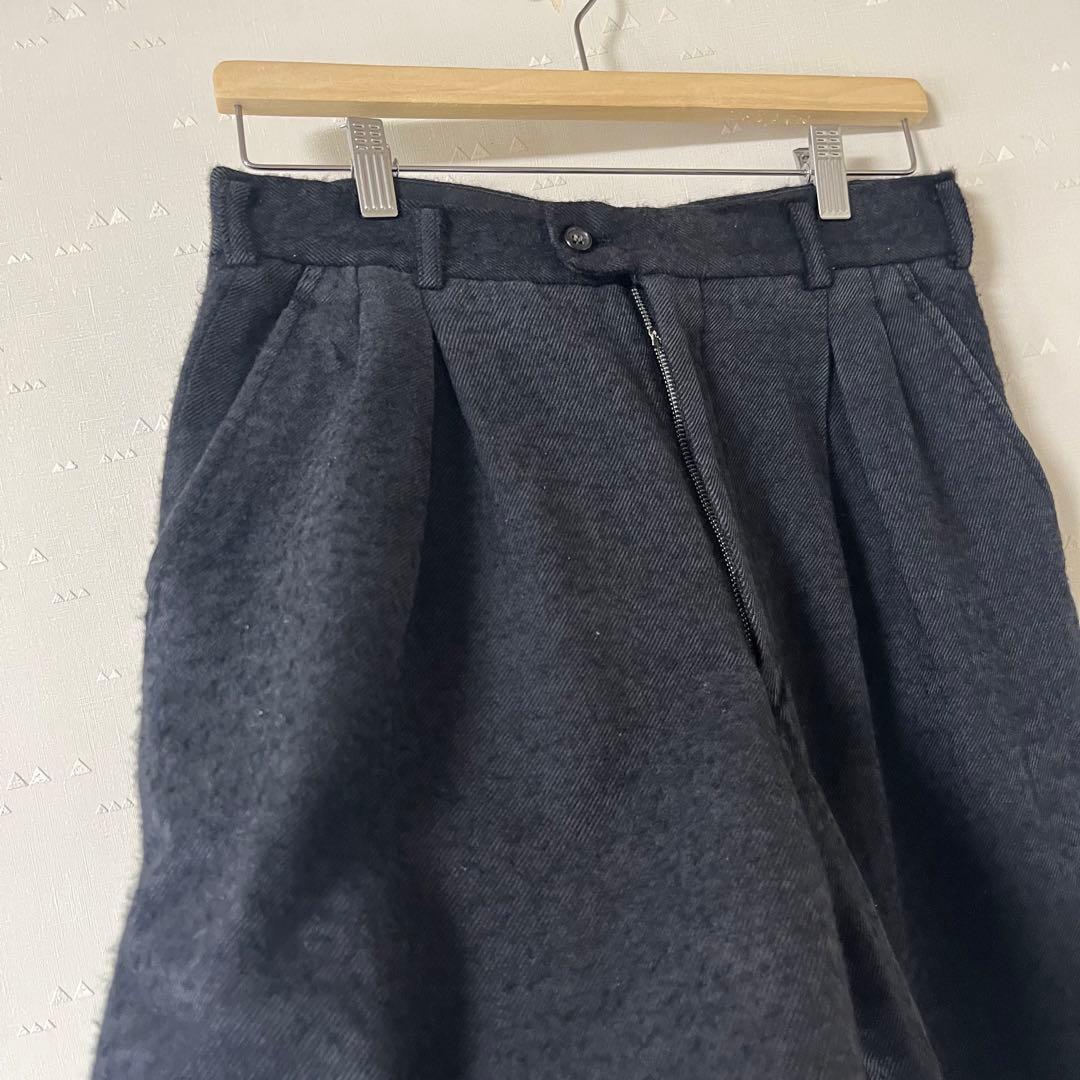 古着 80's コムデギャルソン オム コットン ウール スラックス 黒