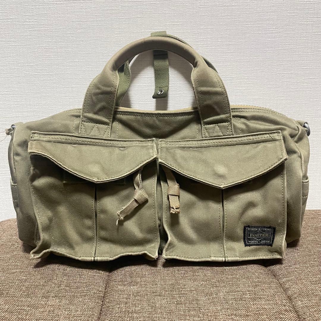 ② PORTER ポーター オリーブ ラブアンドピース ボストン S 廃盤 レア