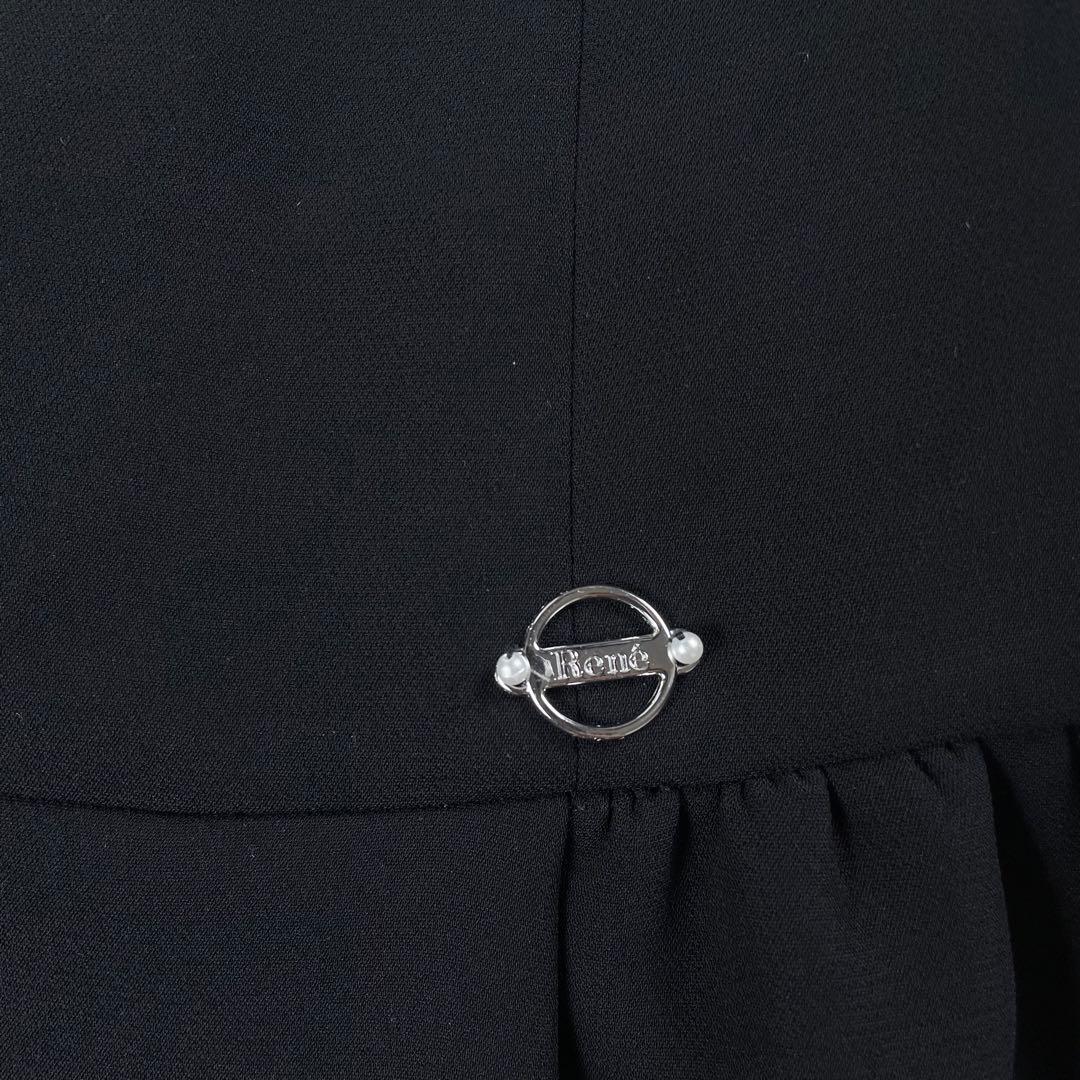 Rene ルネ　フロントジップ　フレアワンピース　半袖　32