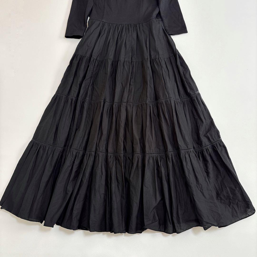 【美品✨】ボーダーズアットバルコニー バレリーナマキシドレスワンピース ブラック