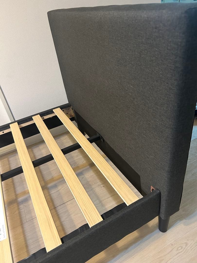 シングルベッドフレーム グレー