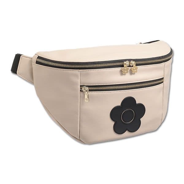 完売色 マリークワント フロントポケットデイジーパッチ ボディバッグ ベージュ