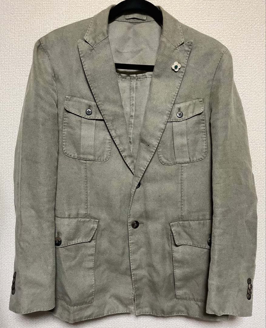 ラルディーニ サファリジャケット タリアトーレ コットンリネン 50