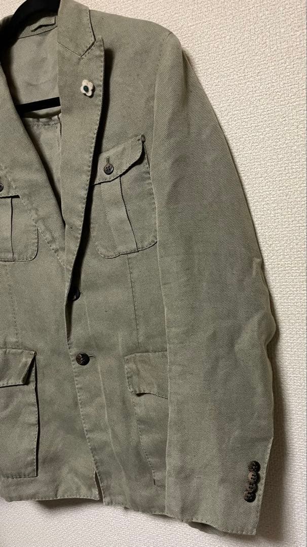 ラルディーニ サファリジャケット タリアトーレ コットンリネン 50