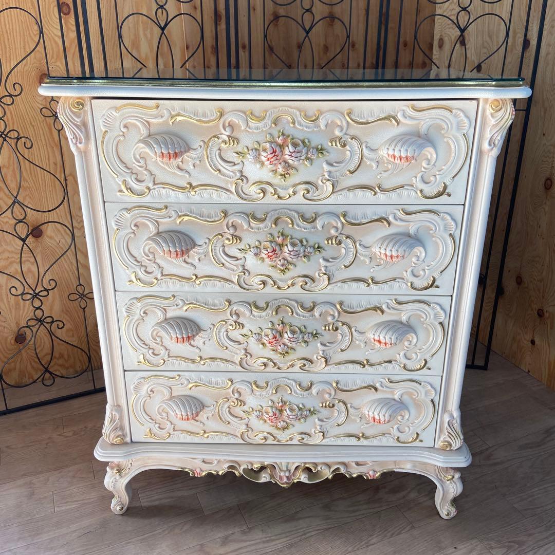 4段チェスト　ロココ調　猫脚 プリンセス ヨーロピアン 姫系③
