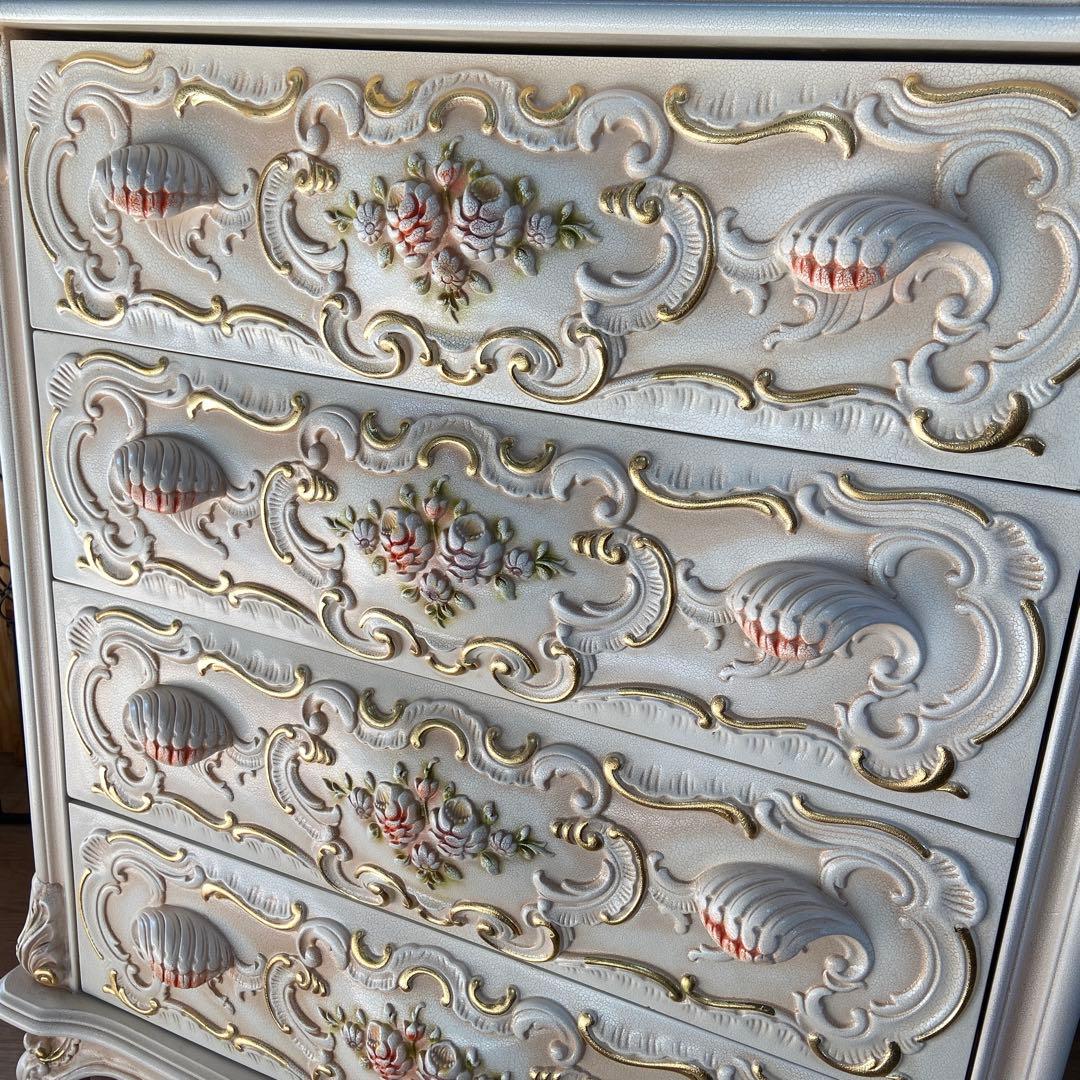 4段チェスト　ロココ調　猫脚 プリンセス ヨーロピアン 姫系③