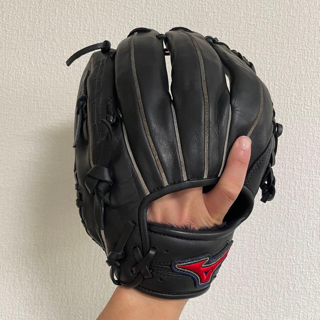 【MIZUNO】ミズノ　軟式グローブ　黒　美品　即戦力