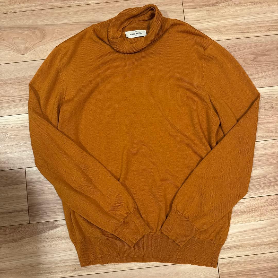 GRAN SASSO ハイゲージウールニットセーター オレンジ　2025年モデル