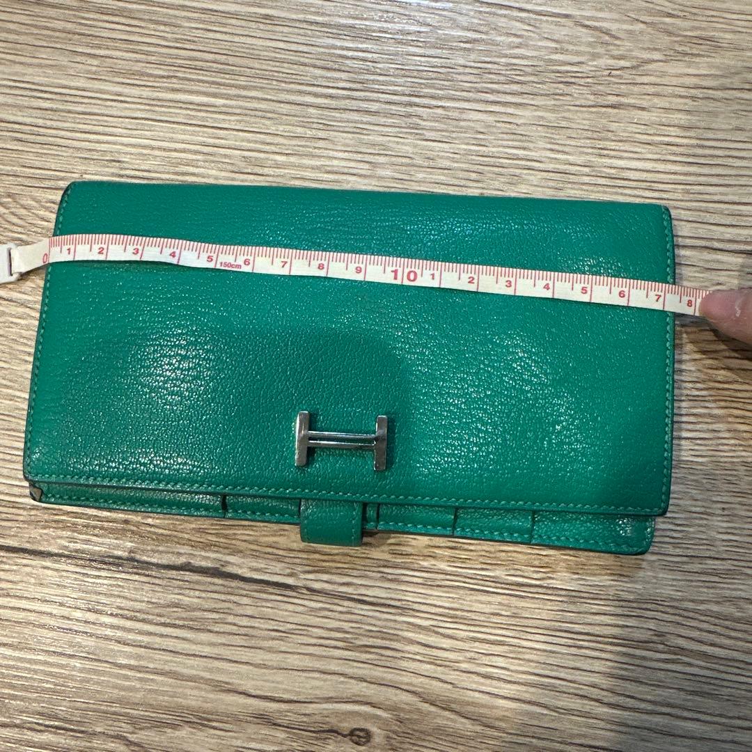 【当日発送】HERMES グリーン レザー 長財布