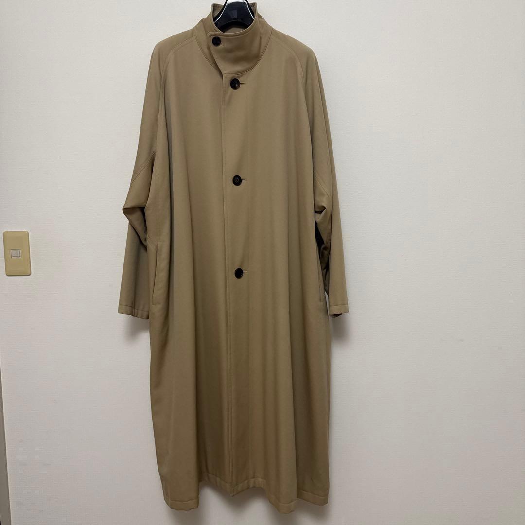 CABaN ウールギャバジン スタンドカラーコート ベージュ M