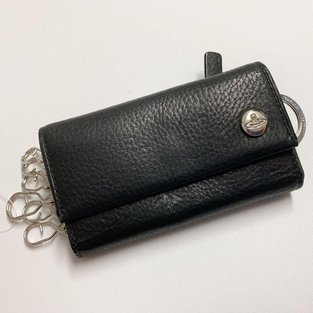 【新品】ヴィヴィアンウエストウッド キーケース6連小銭入れ付ワックスドレザー　黒