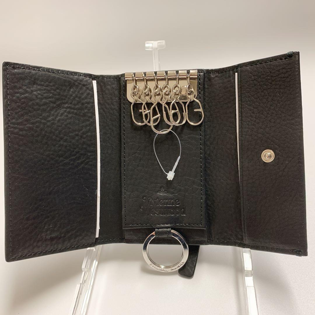 【新品】ヴィヴィアンウエストウッド キーケース6連小銭入れ付ワックスドレザー　黒