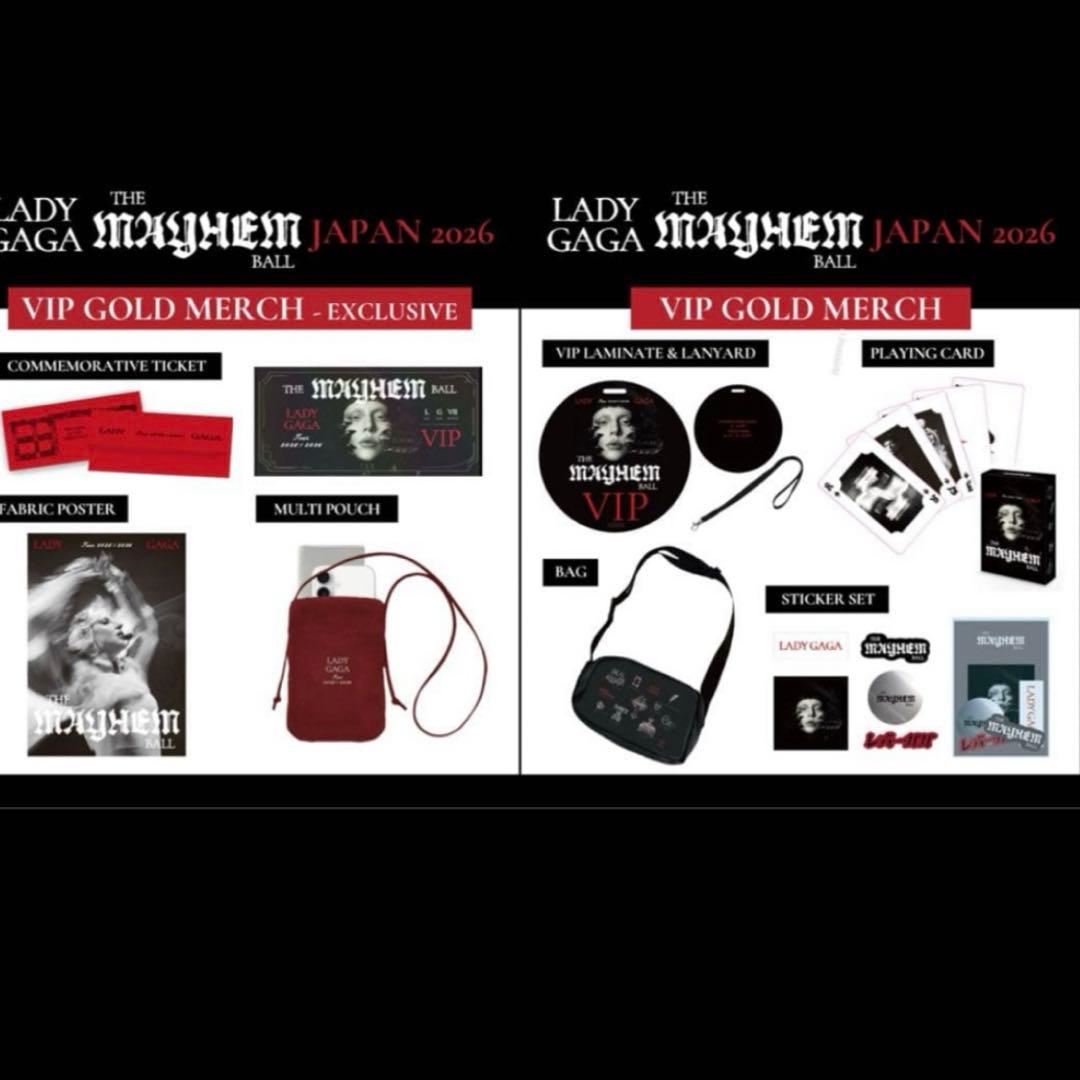 LADY GAGA MAYHEM BALL VIP GOLD グッズ フルセット