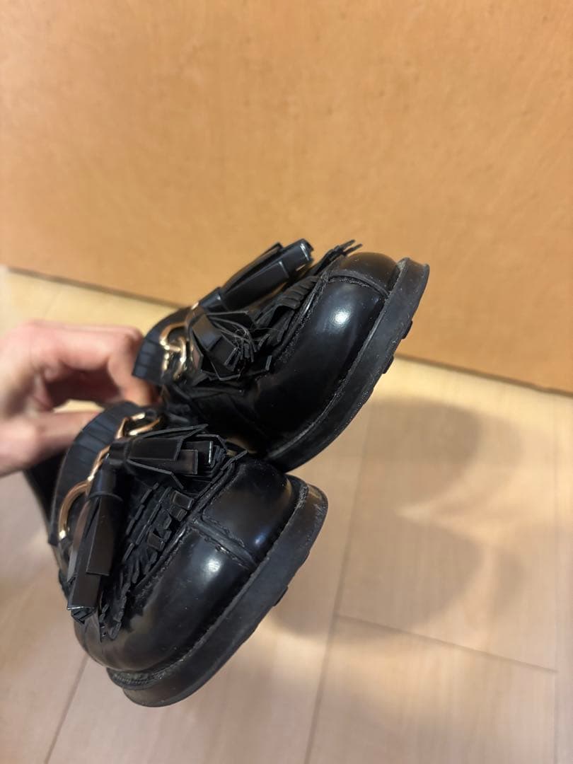 TOD'S ブラック タッセルローファー　38