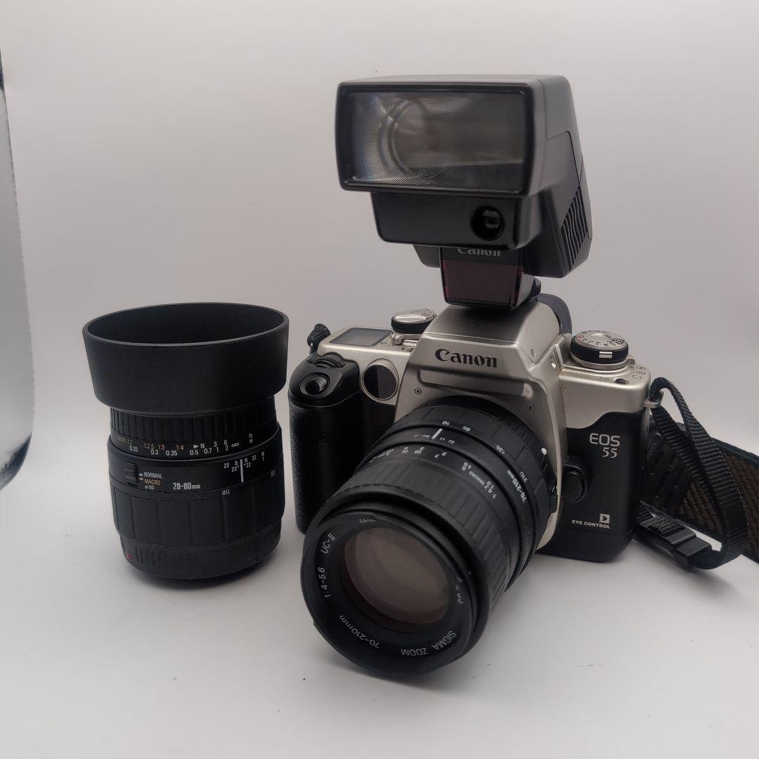 キャノン　EOS55 レンズ2本 フラッシュ付き