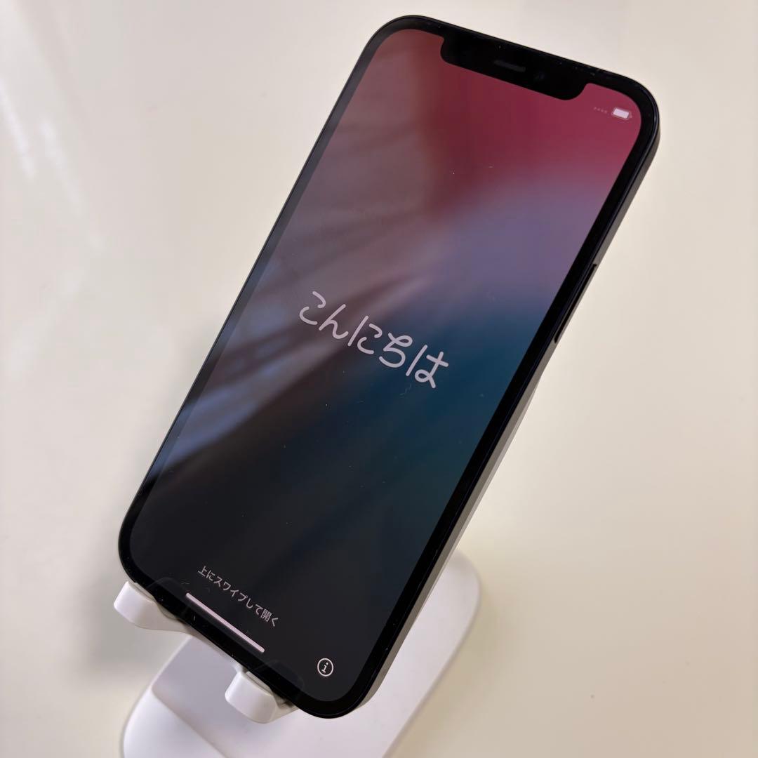 値下げ Apple iPhone 12 ブラッ128GB 美品