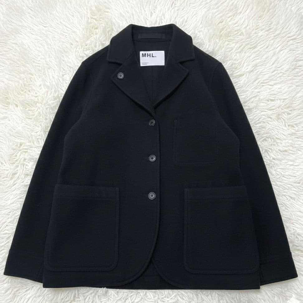 MHL.フェルト シェットランド ウール ジャケット テーラードジャケット　黒