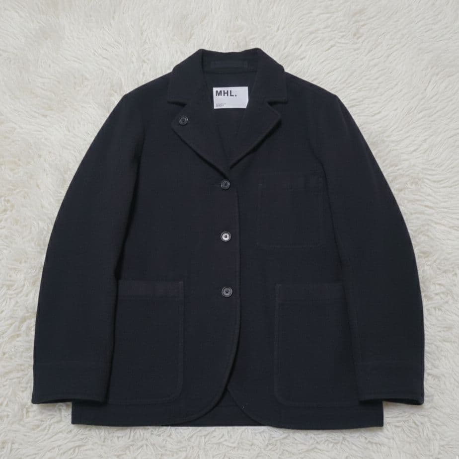 MHL.フェルト シェットランド ウール ジャケット テーラードジャケット　黒
