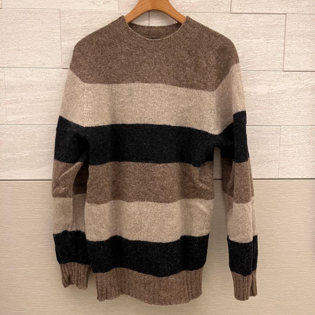 BEAMS+ ストライプ シャギーニット