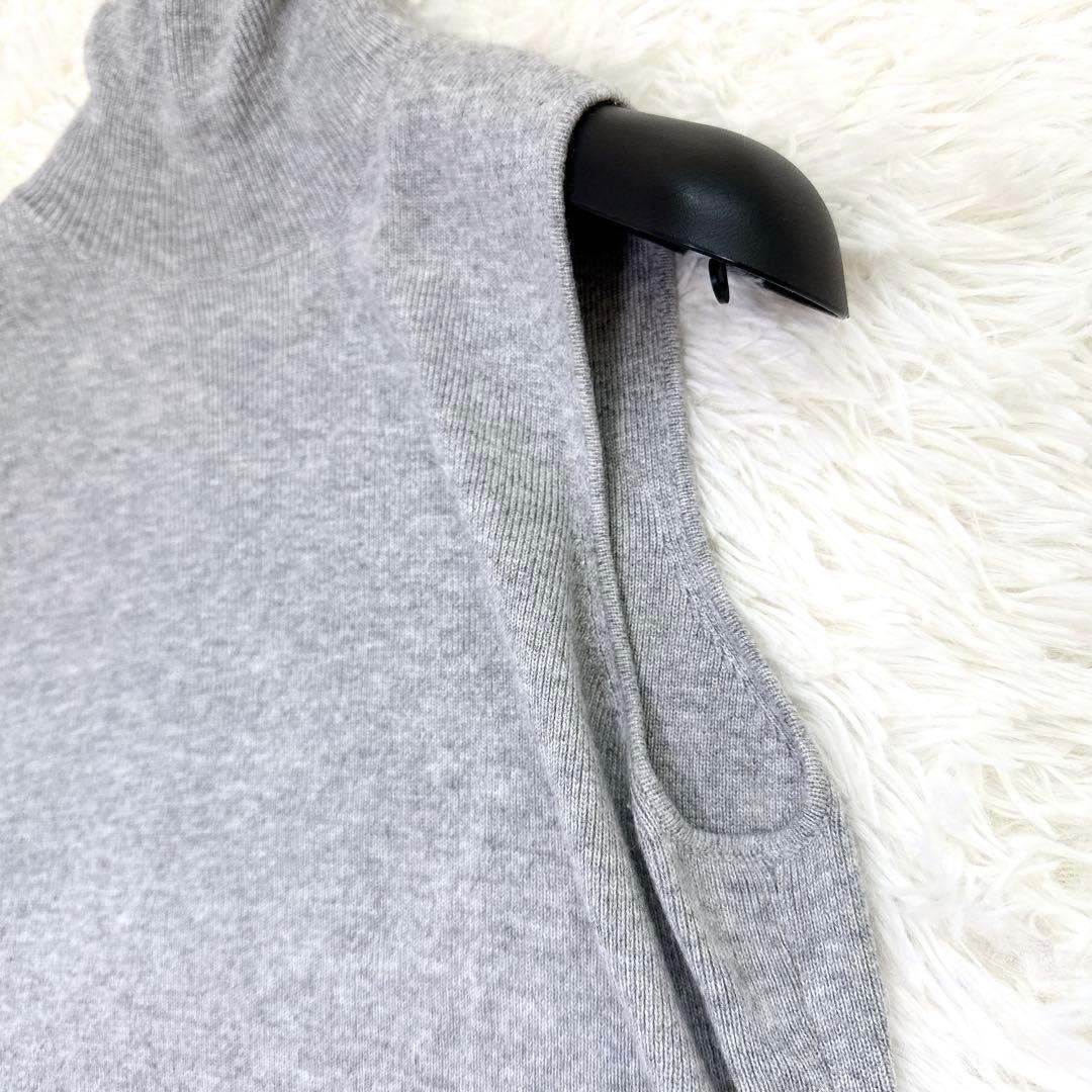 ピンキーアンドダイアン　レイヤードニットワンピース　カシミヤ混　グレー　38