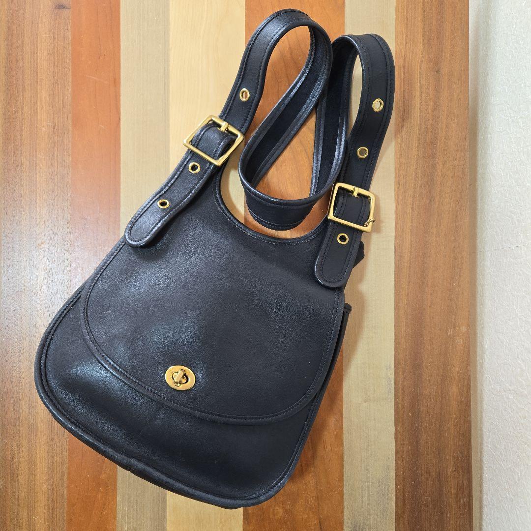バッグ Vintage Coach saddlebag 9988 Black