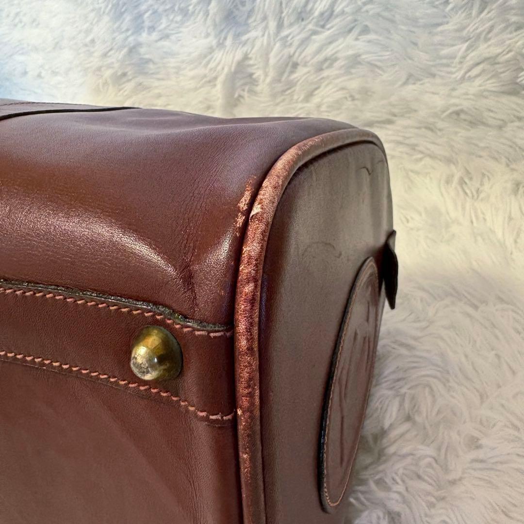 Cartierカルティエ ボストンバッグ マストライン 南京錠あり バーガンディ