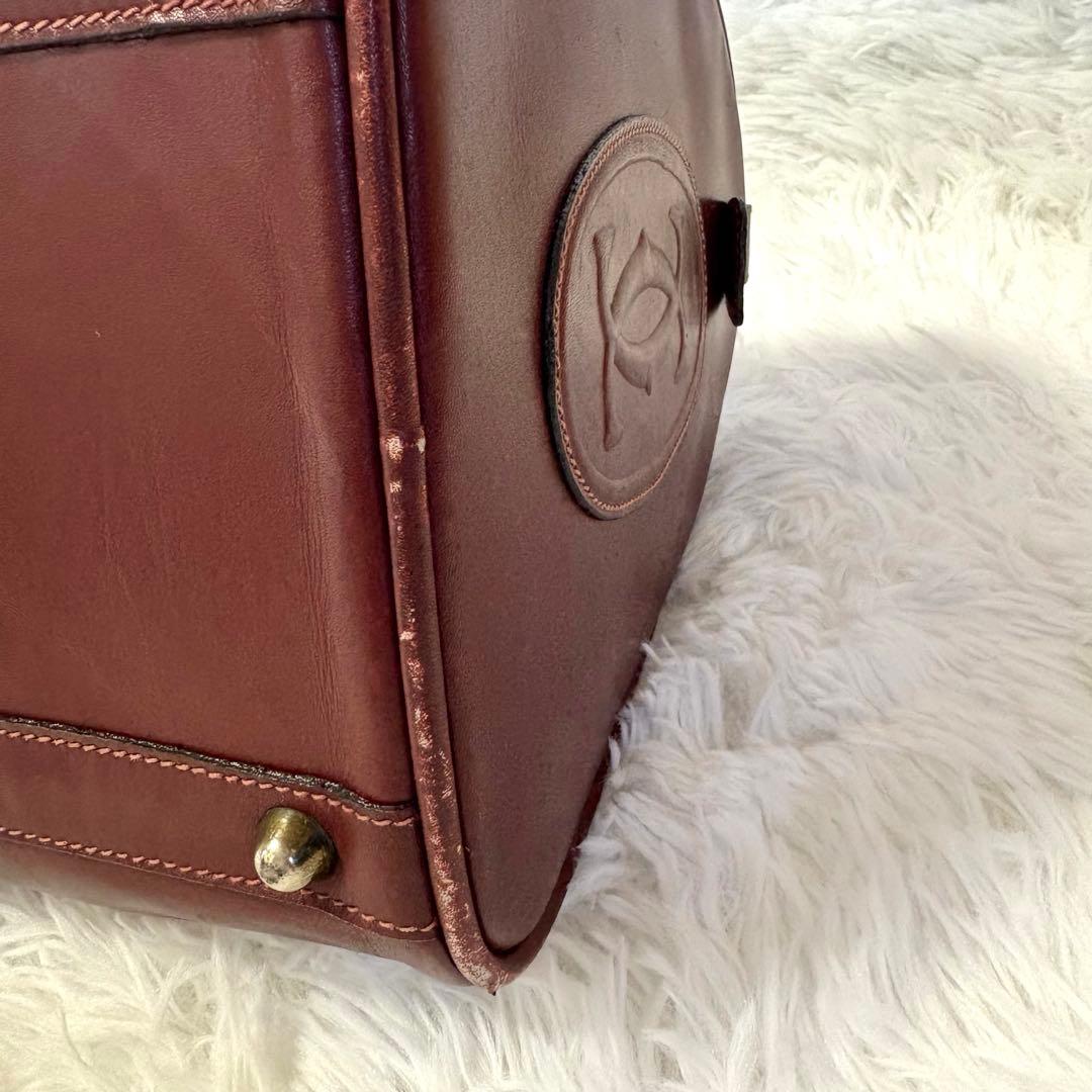 Cartierカルティエ ボストンバッグ マストライン 南京錠あり バーガンディ