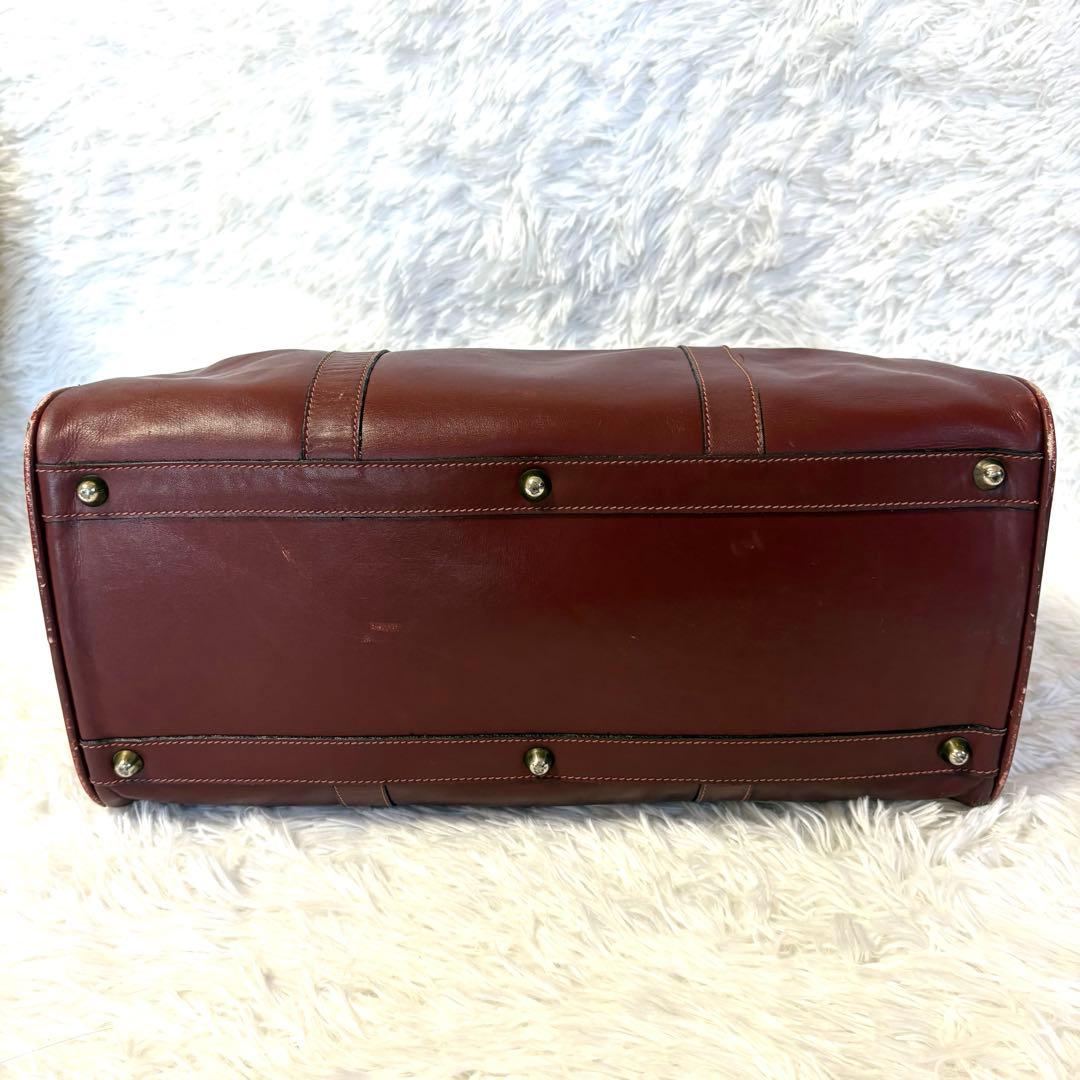 Cartierカルティエ ボストンバッグ マストライン 南京錠あり バーガンディ