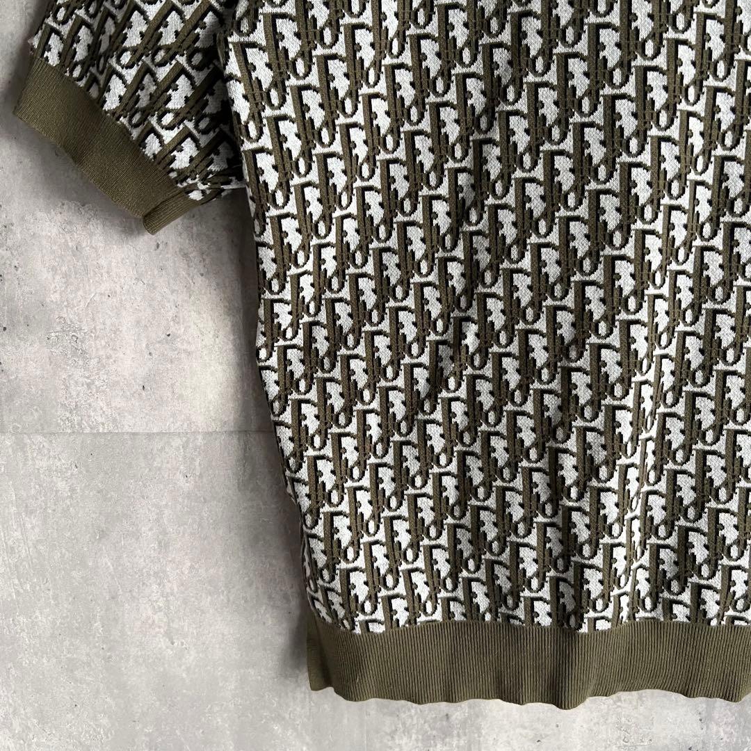 Dior　ディオール　オブリーク　コットン　ジャカード　ポロシャツ　極美品　L