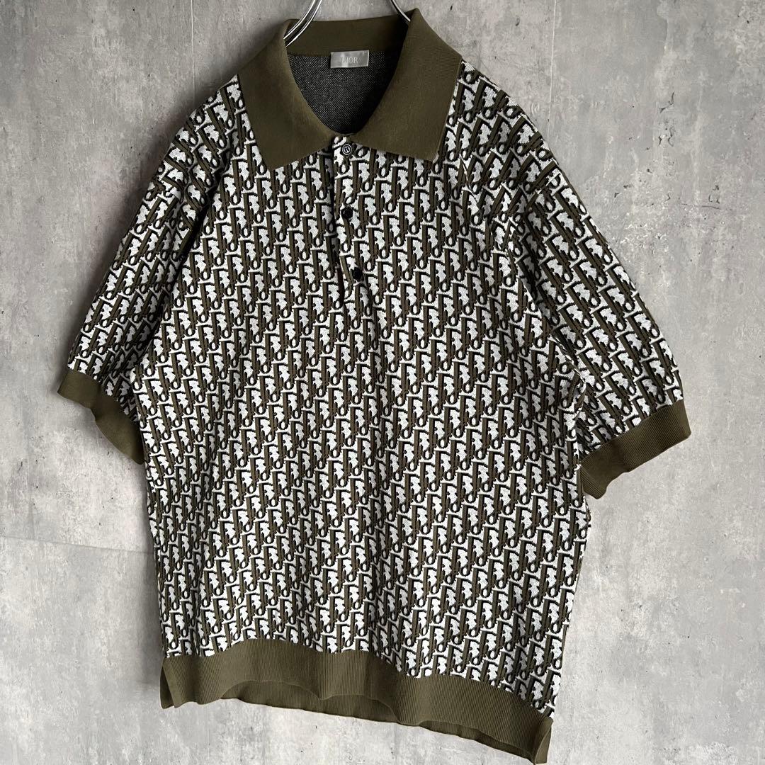 Dior　ディオール　オブリーク　コットン　ジャカード　ポロシャツ　極美品　L