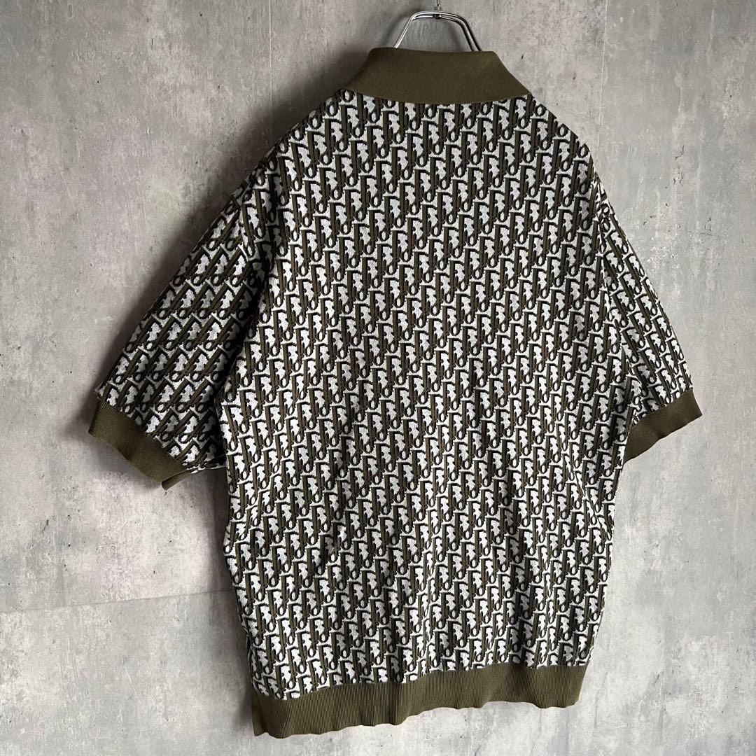 Dior　ディオール　オブリーク　コットン　ジャカード　ポロシャツ　極美品　L