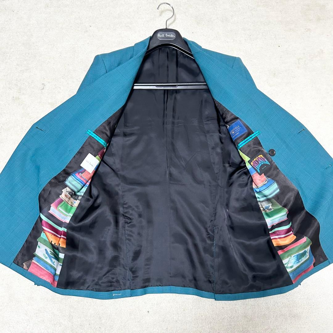 美品　ポールスミス　ダブルブレストテーラードジャケット　ターコイズブルー　現行