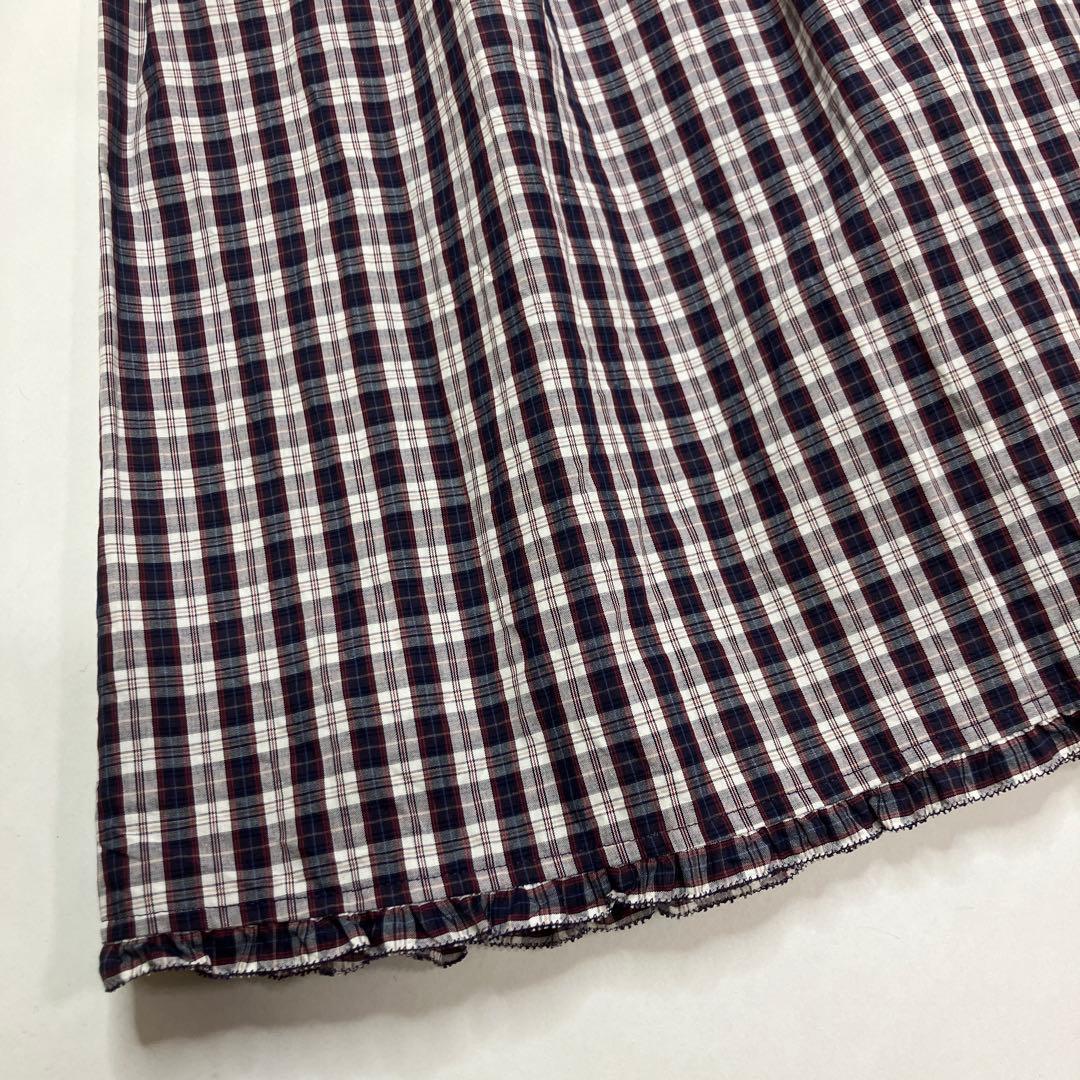 【新品】ピンクハウス 白×ネイビー系チェック チュニックブラウス/2025年