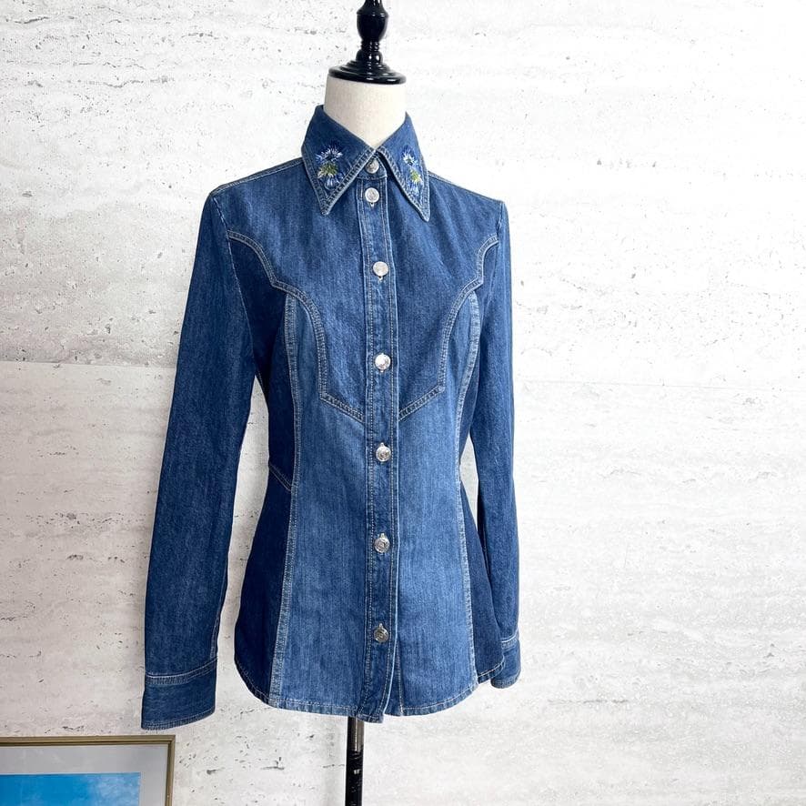極美品★ETRO★エンブロイダリー★デニム★シャツ★ジャケット