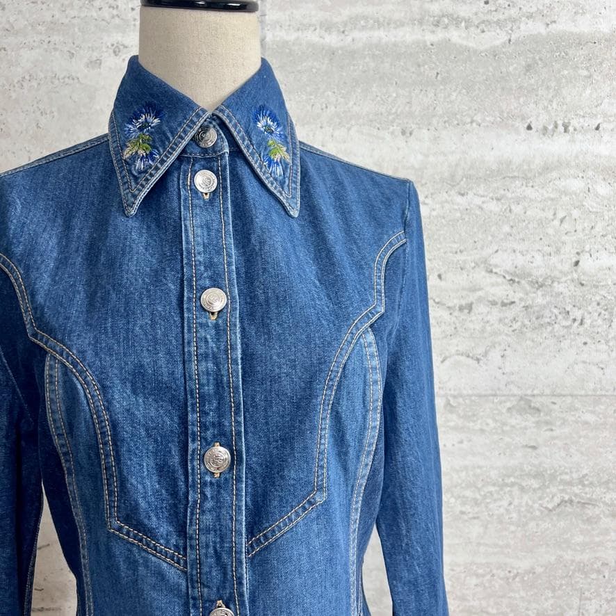 極美品★ETRO★エンブロイダリー★デニム★シャツ★ジャケット
