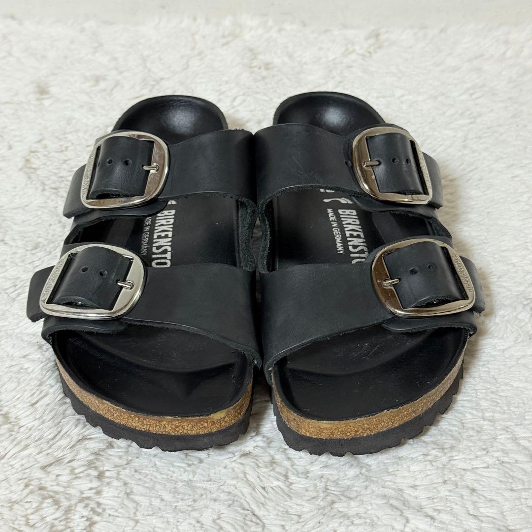 極美品✨ビルケンシュトック　アリゾナ　ビッグバックル　オイルドレザー　ブラック