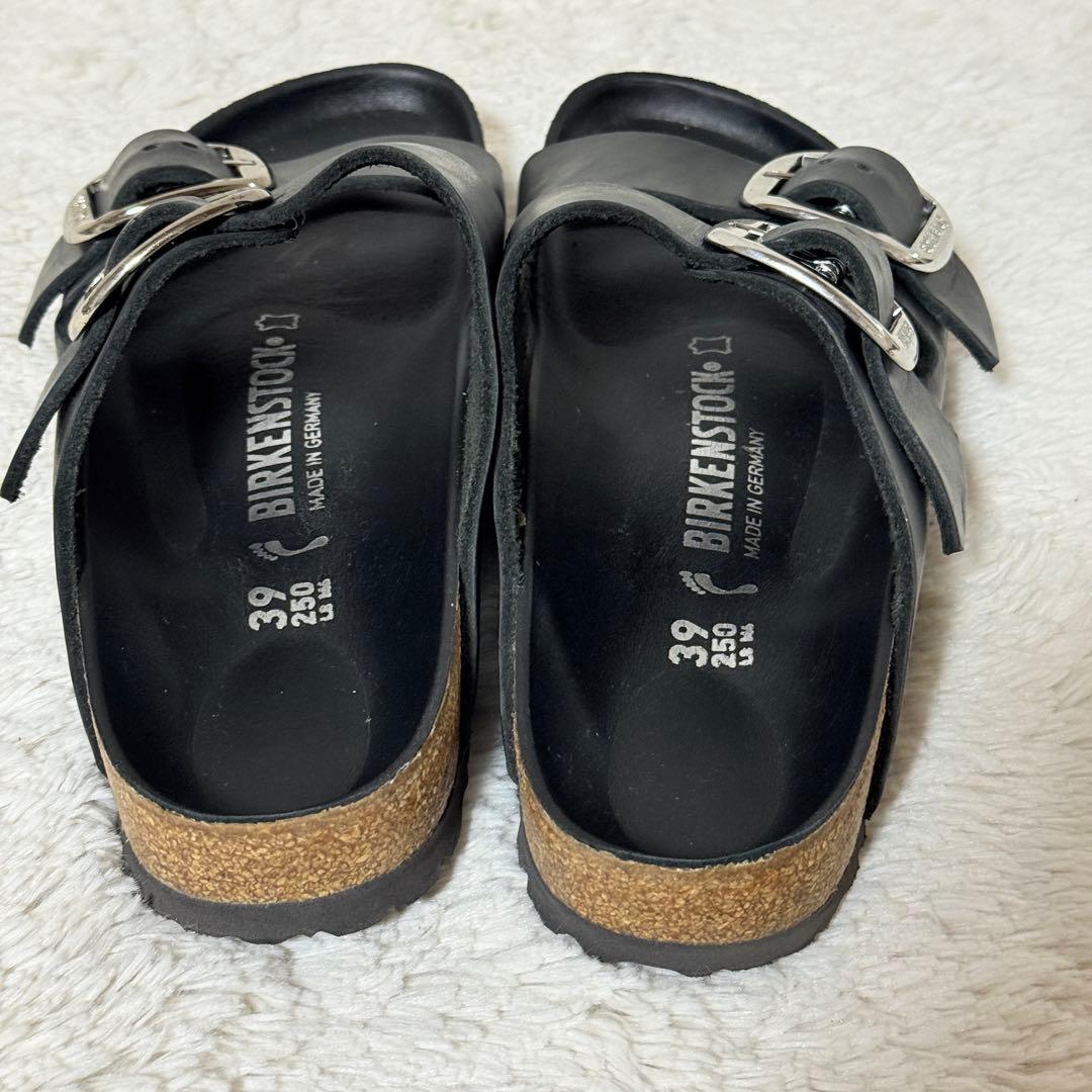 極美品✨ビルケンシュトック　アリゾナ　ビッグバックル　オイルドレザー　ブラック