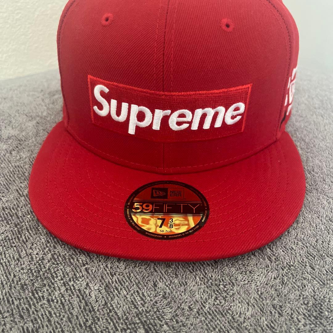 supreme Bones Box Logo New Era 7 3/8赤